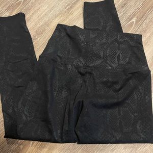 Black snake skin leggings